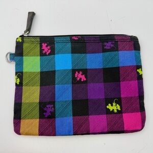 Disney Mickey Mouse Colorful Plaid Fabric Pouch